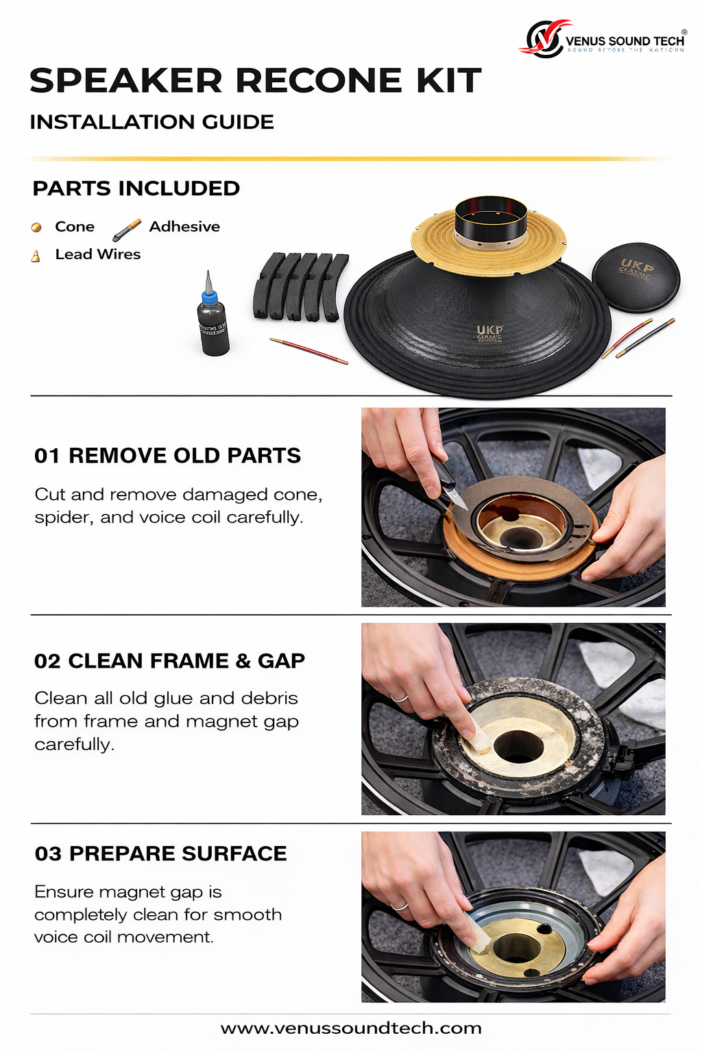 18" V18126440U Recone Kit 2 Roll 126MM VC