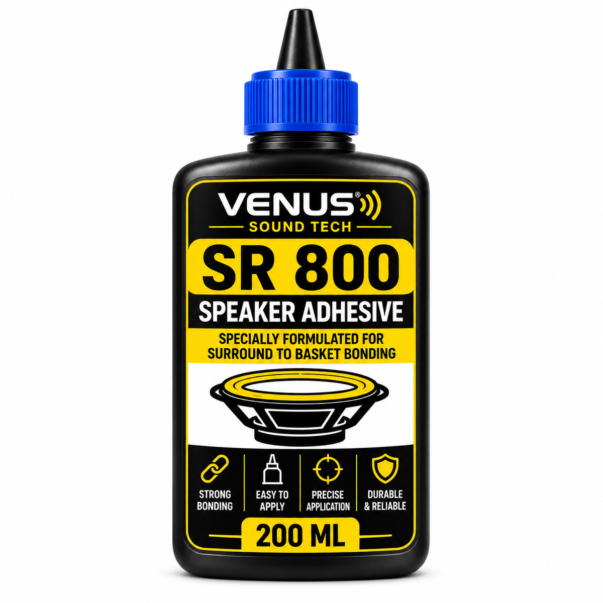 SR 800 Speaker Adhesive – 200 ML | Water-Based Glue for Speaker Surround to Basket Bonding