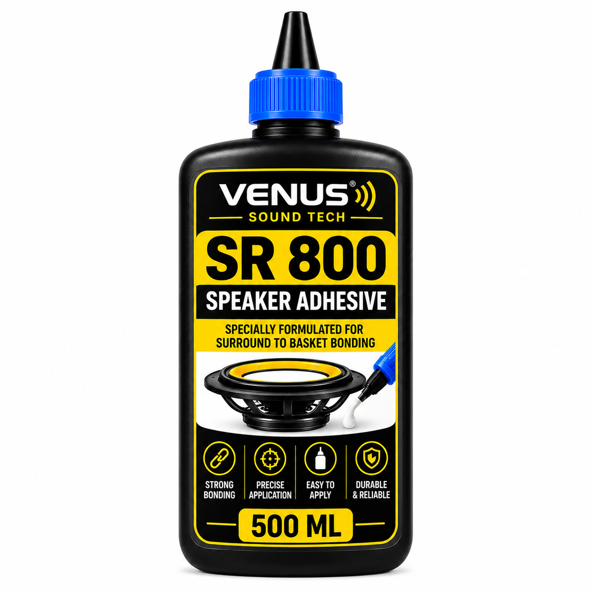 SR 800 Speaker Adhesive – 500 ML | Water-Based Glue for Speaker Surround to Basket Bonding
