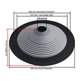 12" Paper Cone | OE-1202 | 38mm | Grey | 10 PCS (Ocean)