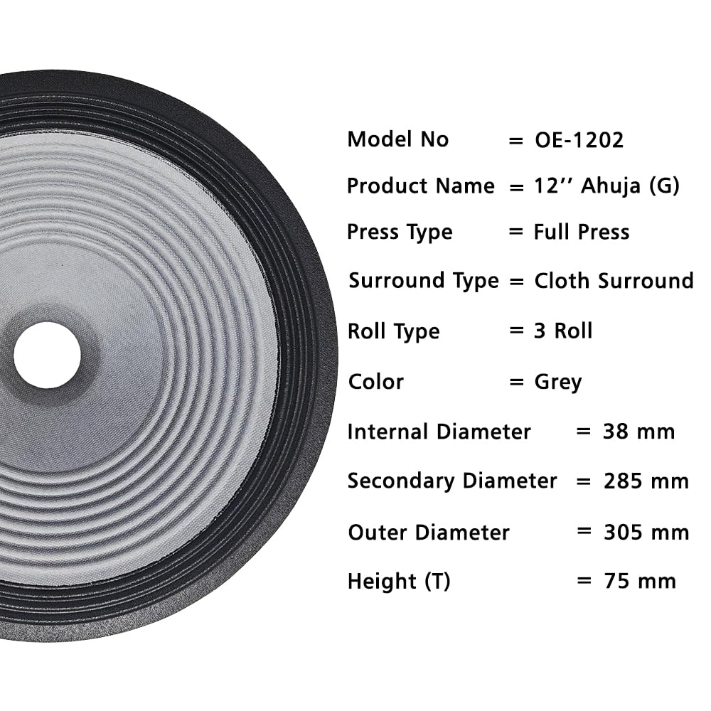 12" Paper Cone | OE-1202 | 38mm | Grey | 10 PCS (Ocean)